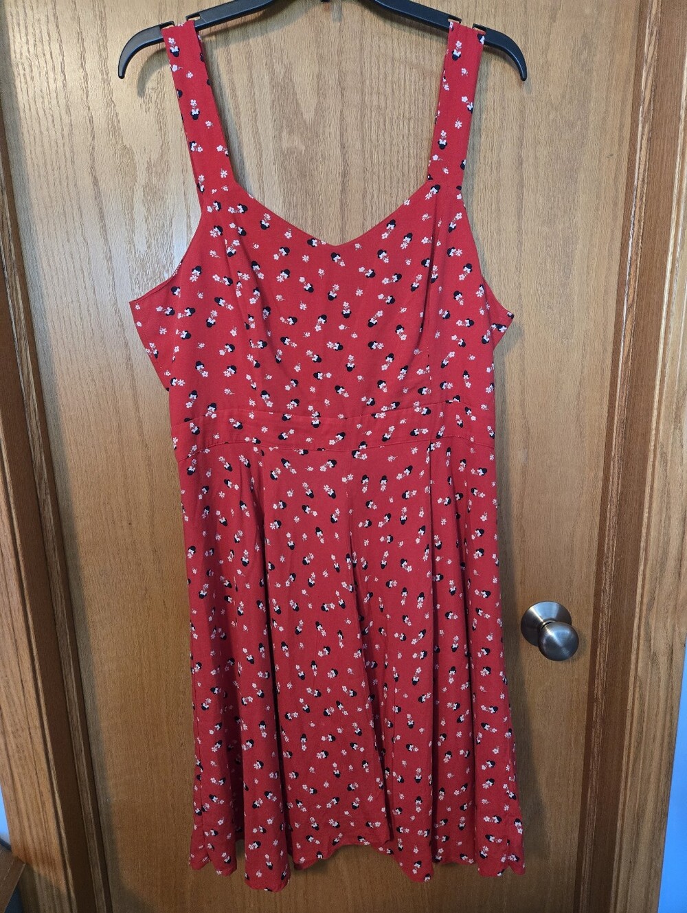 LC Lauren Conrad Red Floral Sleeveless Dress